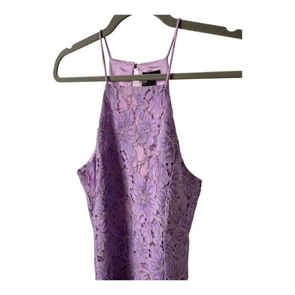 NBD Bria Floral Lace Mini Dress Halter Fairy Whimsical Party Lilac Dainty Sz S - Picture 7 of 12